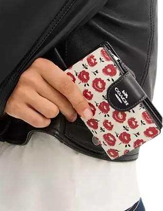 Coach Medium Corner Zip Wallet With Floral Print