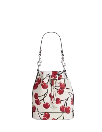 Coach Mini Bucket Bag With Cherry Print