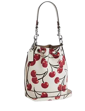Coach Mini Bucket Bag With Cherry Print