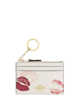 Coach Mini Id Skinny Case With Lips Print