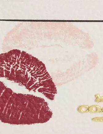 Coach Mini Id Skinny Case With Lips Print