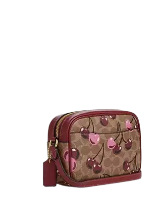 Coach Mini Jamie Camera Bag In Signature Canvas With Cherry Print