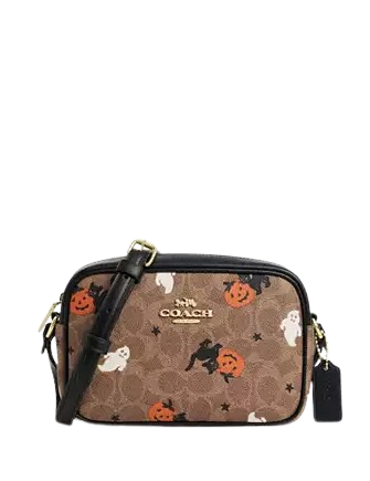 Coach Mini Jamie Camera Bag In Signature Canvas With Halloween Print