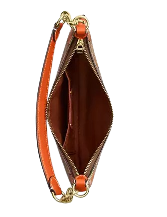 Coach Mini Payton Bag In Signature Canvas With Orange Print