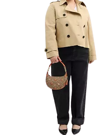 Coach Mini Payton Bag In Signature Canvas With Orange Print