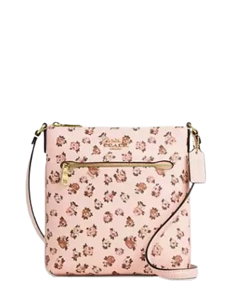 Coach Mini Rowan File Bag With Rose Print