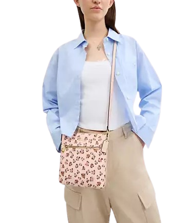 Coach Mini Rowan File Bag With Rose Print