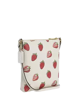 Coach Mini Rowan File Bag With Strawberry Print