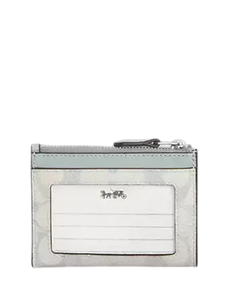 Coach Mini Skinny Id Case In Pretty Signature Canvas