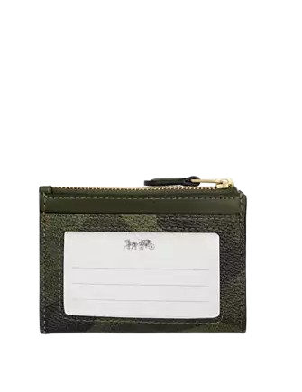 Coach Mini Skinny Id Case In Signature Camo Print