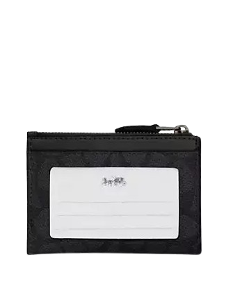 Coach Mini Skinny Id Case In Signature Canvas