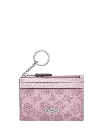 Coach Mini Skinny Id Case In Signature Canvas