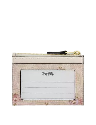 Coach Mini Skinny Id Case In Signature Canvas With Floral Print