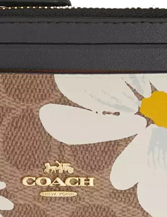 Coach Mini Skinny Id Case In Signature Canvas With Floral Print