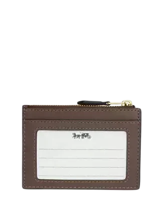 Coach Mini Skinny Id Case In Signature Jacquard With Floral Embroidery
