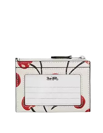 Coach Mini Skinny Id Case With Cherry Print