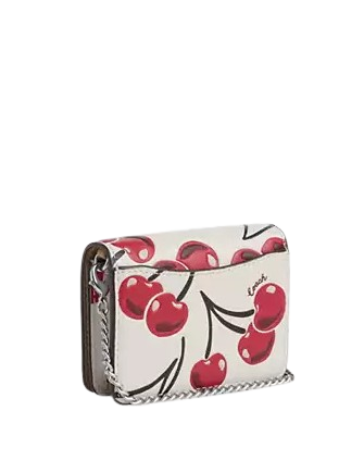 Coach Mini Wallet On A Chain With Cherry Print