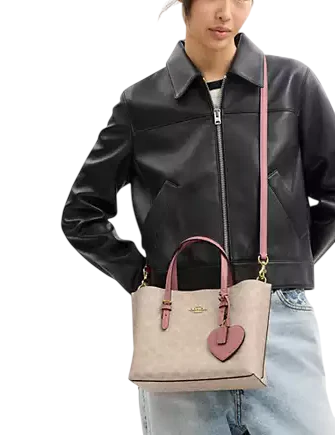 Coach Mollie Tote Bag 25 In Signature Canvas With Heart Charm