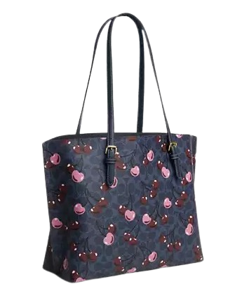 Coach Mollie Tote In Signature Canvas With Cherry Print