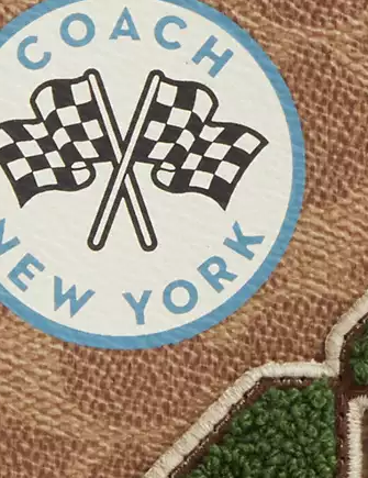 Coach Passport Card Case In Signature Canvas With Patches