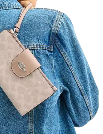 Coach Phone Wallet In Signature Canvas