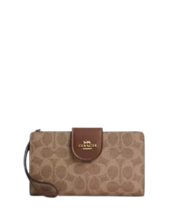 Coach Phone Wallet In Signature Canvas