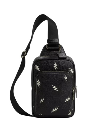 Coach Racer Sling Pack With Lightning Bolt Print