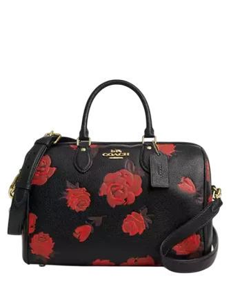 Coach Rowan Large Satchel Bag With Floral Print