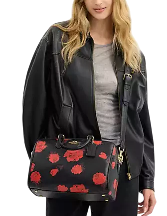 Coach Rowan Large Satchel Bag With Floral Print