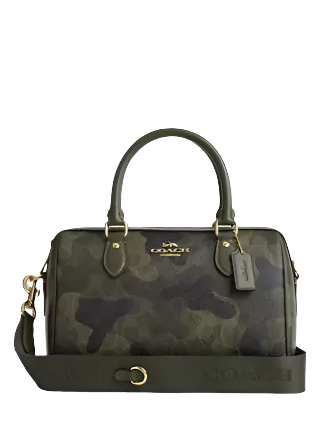 Coach Rowan Satchel Bag In Signature Camo Print