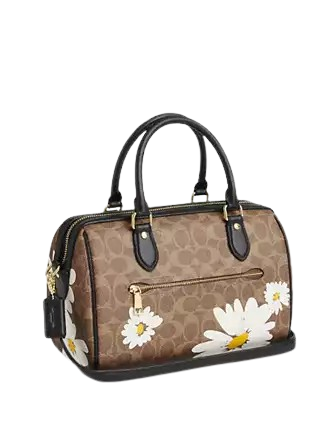 Coach Rowan Satchel Bag In Signature Canvas With Floral Print