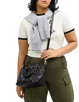 Coach Sadie Satchel Bag With Star Print