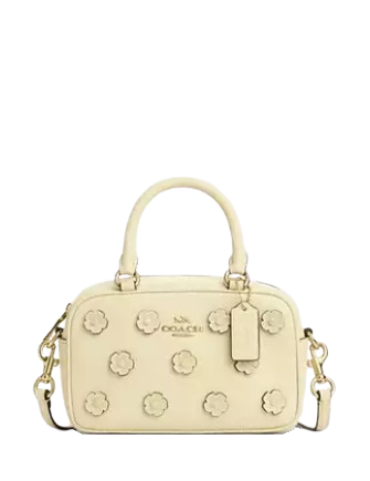 Coach Satchel Crossbody Bag With Floral Applique