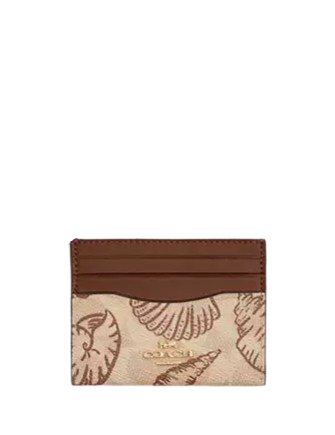 Coach Slim Id Card Case In Signature Canvas With Shell Print