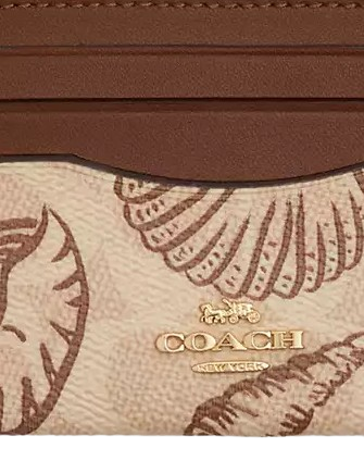 Coach Slim Id Card Case In Signature Canvas With Shell Print