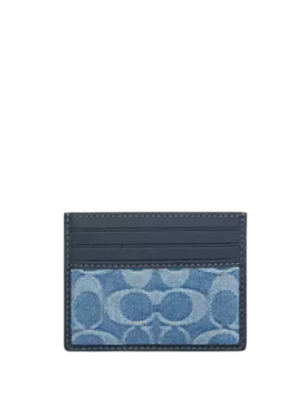 Coach Slim Id Card Case In Signature Denim