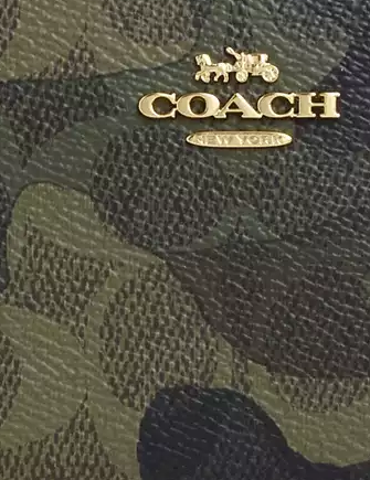 Coach Snap Wallet In Signature Camo Print