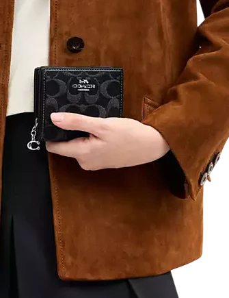 Coach Snap Wallet In Signature Denim
