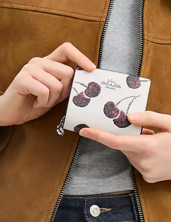 Coach Snap Wallet With Cherry Print