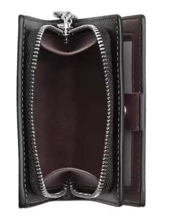 Coach Snap Wallet With Heart Bolt Print