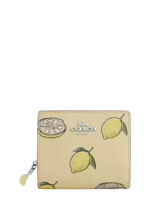 Coach Snap Wallet With Lemon Print