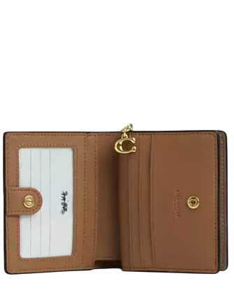 Coach Snap Wallet With Patchwork And Snake Print