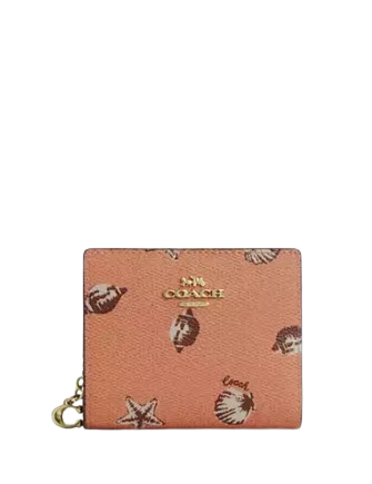 Coach Snap Wallet With Shell Print