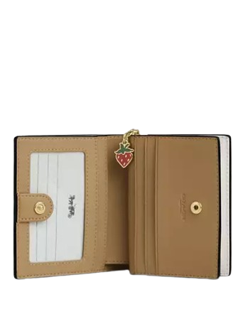 Coach Snap Wallet With Strawberry Print
