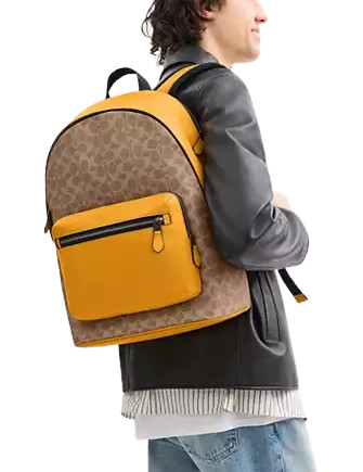 Coach West Backpack In Colorblock Signature Canvas