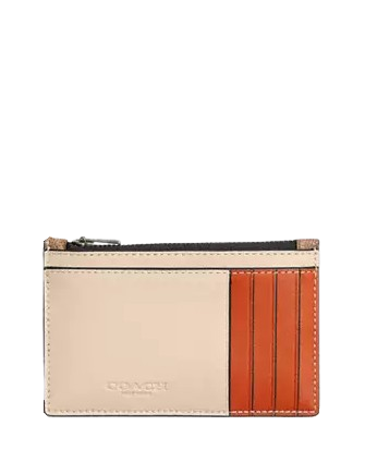 Coach Zip Card Case In Colorblock Signature Canvas