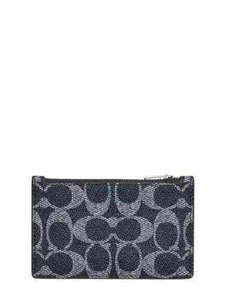 Coach Zip Card Case In Signature