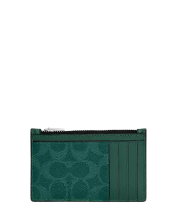 Coach Zip Card Case In Signature