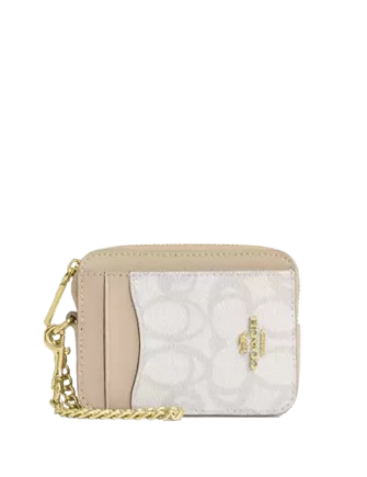 Coach Zip Card Case In Sketch Signature Canvas