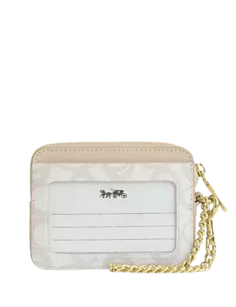 Coach Zip Card Case In Sketch Signature Canvas
